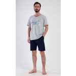 Vienetta MAN pánské pyžamo šortky Bruno: šedá – Zbozi.Blesk.cz