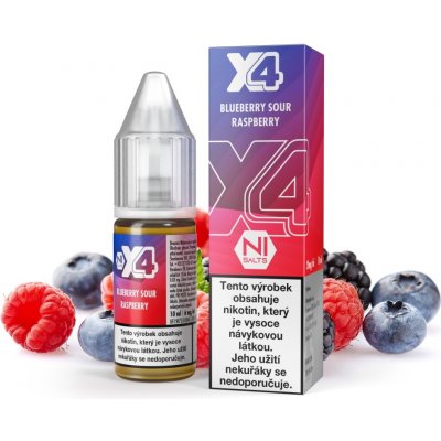 X4 Bar Juice Blueberry Sour Raspberry 10 ml 10 mg – Zbozi.Blesk.cz