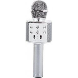 Verk 01377 Karaoke Bluetooth mikrofon 1800mAh stříbrná