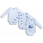 Rock a Bye Baby Kojenecké body chlapecké modrobílé 3kusy – Hledejceny.cz