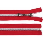 Prima-obchod Spirálový zip No 7 délka 65 cm se stříbrnými zoubky, barva 148 červená – Hledejceny.cz