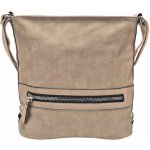 Velká světle kabelka a batoh 2v1 s texturou Hennie hnědá – Sleviste.cz