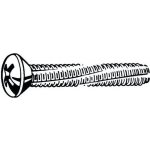 Závitořezný šroub se zápustnou hlavou čočkovitou s křížovou drážkou Phillips DIN 7516 EE-H Ocel Pozinkované M4X12 – Sleviste.cz