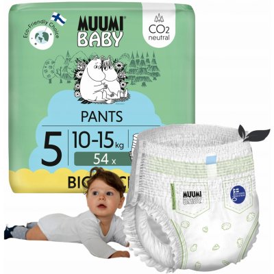 Muumi Baby Pants 5 Maxi+ 10-15 kg kalhotkové eko 54 ks – Zbozi.Blesk.cz