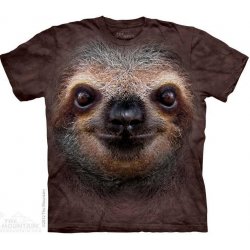 Pánské batikované triko The Mountain - Sloth Face - hnědé