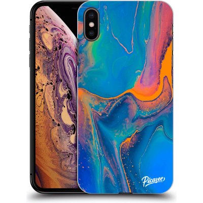 Pouzdro Picasee silikonové Apple iPhone XS Max - Rainbow černé – Zboží Mobilmania