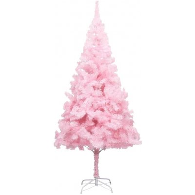 Nabytek XL Umělý vánoční stromek s LED a sadou koulí růžový 240 cm PVC