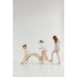 Dřevěná Montessori houpačka se skluzavkou lezeckou stěnou M přírodní – Zboží Dáma