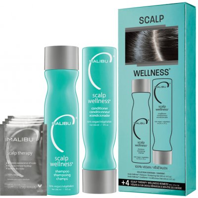Malibu Scalp Wellness Collection šampon 266 ml + kondicionér 266 ml + wellness sáčky 4 kusy dárková sada – Zboží Mobilmania