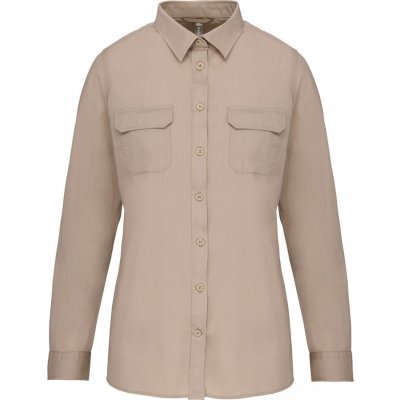 Kariban dámská košile s kapsami Safari béžová – Zbozi.Blesk.cz
