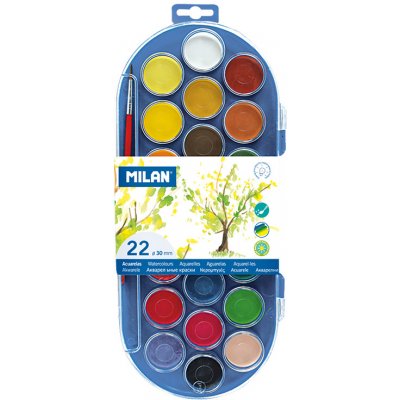 Milan Barvy vodové 22 barev 30mm – Zboží Dáma