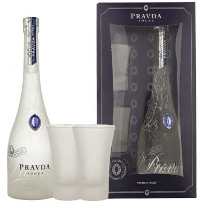 Pravda Vodka 40% 0,7 l (dárkové balení 2 panáky) – Hledejceny.cz
