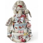 BabyDort třípatrový plenkový dort pro miminko PREMIUM Zaječí rodinka – Hledejceny.cz