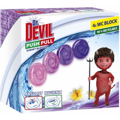 Dr. Devil Sunset Blossom Push Pull WC blok bez košíku 4 x 20 g – Zboží Dáma