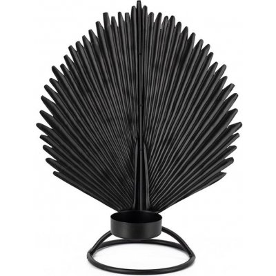 Homebound by Kolony - Stojan na čajovou svíčku - Palmový list - 33x26x6,5cm - černý 79591 – Sleviste.cz
