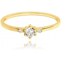 Minet Zlatý prsten s bílými zirkony JMG0001WGR56
