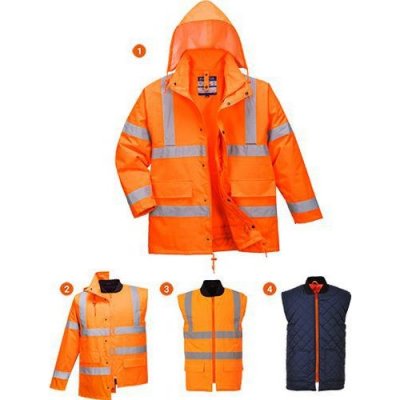 Portwest Reflexní nepromokavá bunda GO Traffic 4v1 Hi-Vis oranžová 95027