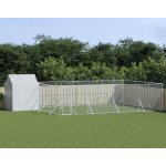 vidaXL Venkovní psí kotec se střechou stříbrný 600 x 600 x 250 cm – Zboží Dáma