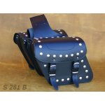 Kožené moto brašny S281 černé, 28x26x15cm - nýty a třásně – Hledejceny.cz