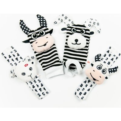 Černá na bílé s.r.o. Kontrastní ponožky a náramky KRAVIČKA – Zboží Dáma