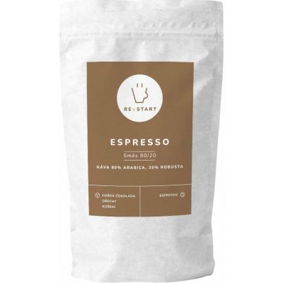 RE:START coffee káva ESPRESSO 80/20 zrnková 1 kg – Hledejceny.cz