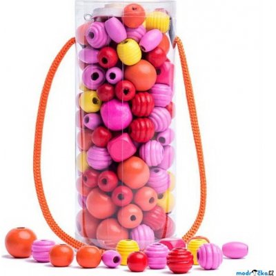 Navlékací perle - Mix korálků v tubě, oranžová (Woody)