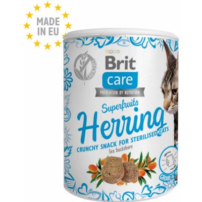 Brit Care Snack Superfruits Herring Dospělé, sterilizované kočky 100 g – Zboží Mobilmania