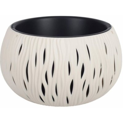 Prosperplast Květináč s vkladem SANDY BOWL bílý 37 cm – Zboží Mobilmania