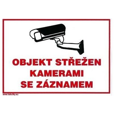 Objekt střežen kamerami se záznamem 150x210mm - samolepka – Zbozi.Blesk.cz