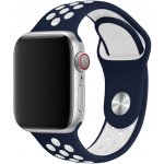 AW Sportovní řemínek na Apple Watch - Navy modrý-bílý Šířka uchycení řemínku: 38/40/41mm, Délka řemínku: Dámský - S/M (12 - 18cm) Navy modrá-bílý IR-AWSPRT46 – Hledejceny.cz