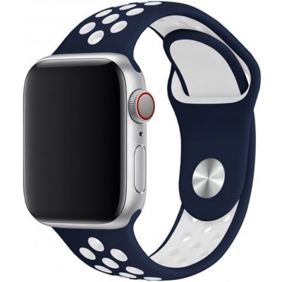 AW Sportovní řemínek na Apple Watch - Navy modrý-bílý Šířka uchycení řemínku: 38/40/41mm, Délka řemínku: Dámský - S/M (12 - 18cm) Navy modrá-bílý IR-AWSPRT46 – Hledejceny.cz