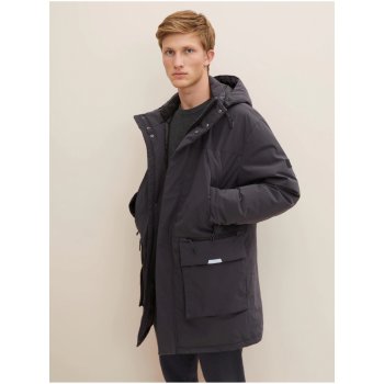 Tom Tailor Denim pánská zimní bunda s kapucí tmavě šedá