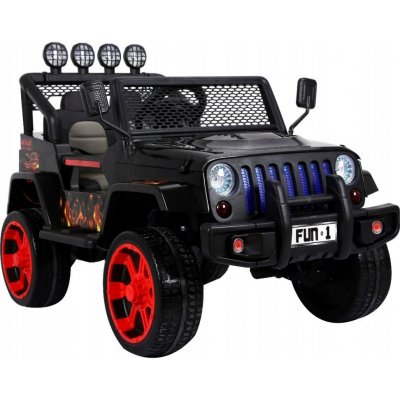 RKToys elektrické auto Jeep Raptor Drifter 4x4 černé s plameny