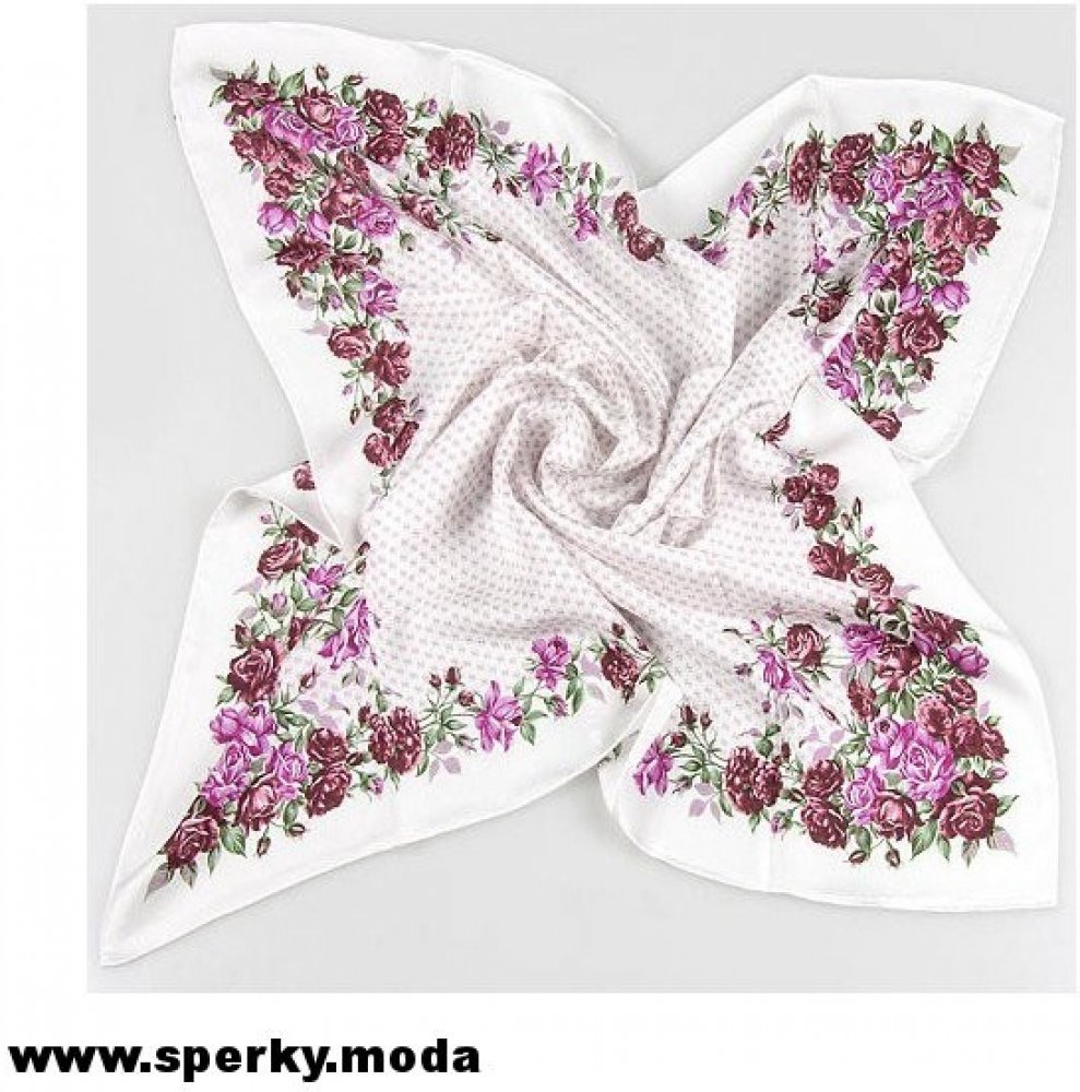 Passerini Luxusní hedvábný šátek velký Red and pink flowers on white |  Srovnanicen.cz