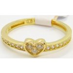 Klenoty Budín Srdíčkový dámský zásnubní prsten ze žlutého zlata se zirkony H285 – Zboží Mobilmania