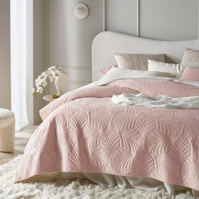 DumDekorace přehoz na postel Světle růžový velurový Feel 240 x 260 cm – Zboží Mobilmania