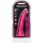 RealRock Slim Realistic Dildo with Suction Cup Glow in the Dark Pink 20 cm – Zboží Dáma