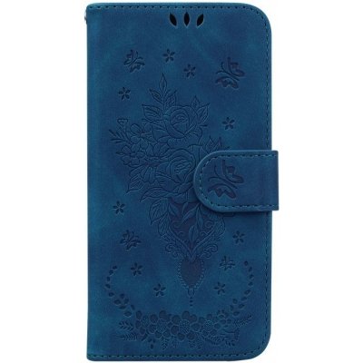 Pouzdro Embossing Pattern Kytice Infinix Hot 20i modré – Zboží Mobilmania