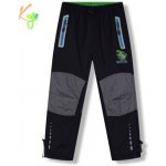 Kugo DK8232 chlapecké šusťákové kalhoty zateplené tyrkysové zipy černá – Zboží Mobilmania