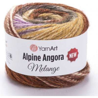 YarnArt Pletací příze YarnArt ALPINE ANGORA MELANGE 6410 hnědý melír, efektní, 150g/150m – Zboží Mobilmania