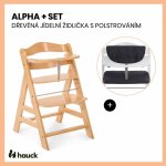 Hauck Alpha+ set 2v1 dřevěná židle, natural + polstrování Melange charcoal – Hledejceny.cz