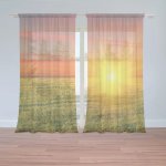 Sablio Záclony Západ slunce nad loukou: 2ks 150x250cm – Zboží Mobilmania