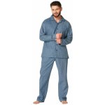 Key 503 pánské pyžamo dlouhé propínací modré – Sleviste.cz