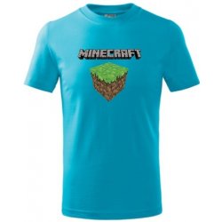 Minecraft tričko 3 tyrkysová