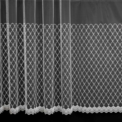 Mantis tylová záclona 534/601, vyšívané ornamenty, s bordurou, bílá, výška 120cm ( v metráži) – Zboží Mobilmania