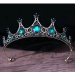 B-Top vintage pozlacená korunka do vlasů s černými a zelenými krystaly – Zboží Dáma B-Top vintage pozlacená korunka do vlasů s černými a zelenými krystaly – Zboží Dáma