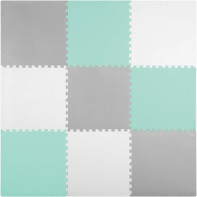 Ricokids šedo-tyrkysová pěnová puzzle podložka 180x180 cm s 9 kusy pro děti – Sleviste.cz