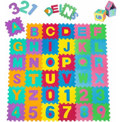 tectake 401859 pěnové puzzle na zem hrací puzzle koberec arevná