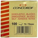 Samolepicí bloček CONCORDE 75x75mm, 100l., žlutá – Hledejceny.cz