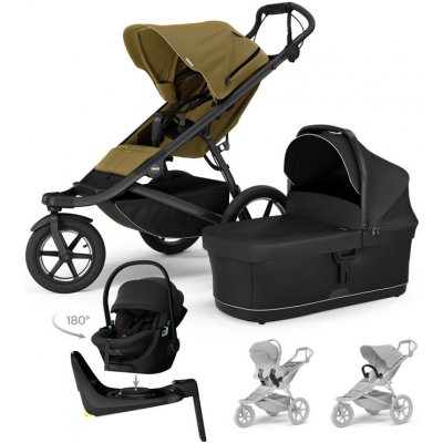 THULE 4v1 Urban Glide 3 Nutria s autosedačkou Maple Black základnou a příslušenstvím 2025 – Sleviste.cz